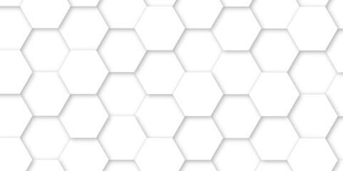 White luxury hexagons abstract background .white hexagon futuristic technology honeycomb pattern vector design .