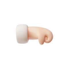 Vector 3D clenched fist representing force and solidarity on a white background
