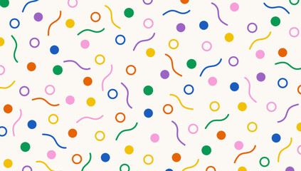 Festive colorful confetti pattern. Creative minimalist style art background. Fun doodle design