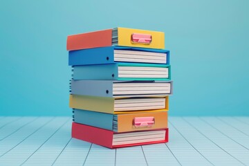 A stack of books sitting on top of each other. Great for educational and reading concepts