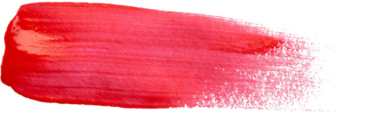 Red brush stroke isolated on white background