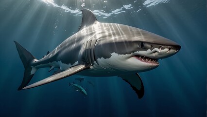Fototapeta premium Shark in the sea Great White Shark