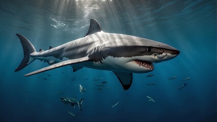 Fototapeta premium Shark in the sea Great White Shark