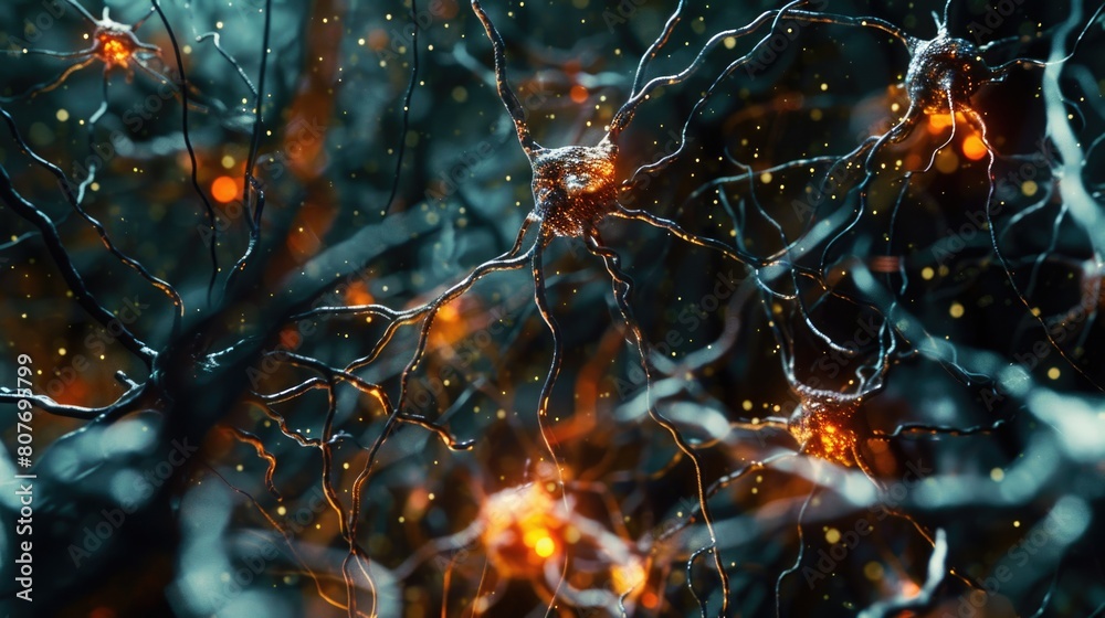 Poster Close up of a tree with many branches. Perfect for nature backgrounds