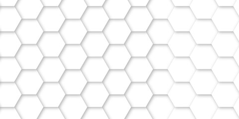 Naklejka premium White luxury hexagons abstract background .white hexagon futuristic technology honeycomb pattern vector design .