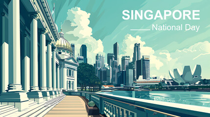 Singapore National Day Background, Generative AI