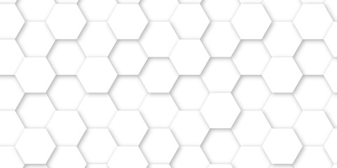 White luxury hexagons abstract background .white hexagon futuristic technology honeycomb pattern vector design .