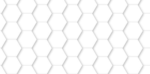 White luxury hexagons abstract background .white hexagon futuristic technology honeycomb pattern vector design .