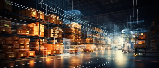 Technology-driven warehouse operations showcasing digitalized inventory systems
