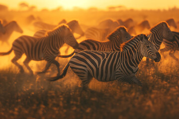 Fototapeta na wymiar Zebra in their natural habitat
