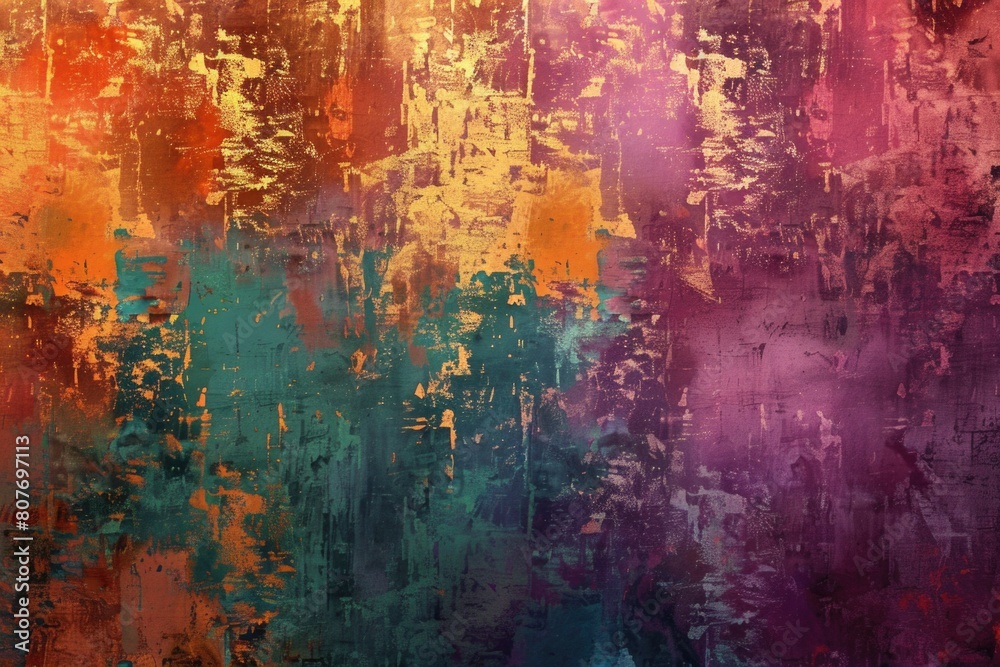 Poster vibrant abstract painting with various colors. suitable for backgrounds and artistic projects