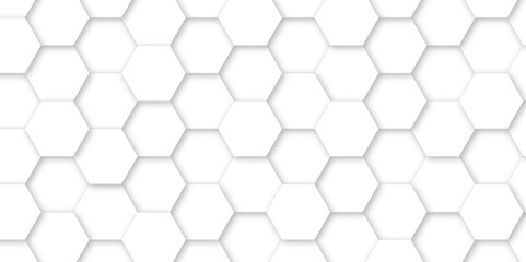 White luxury hexagons abstract background .white hexagon futuristic technology honeycomb pattern vector design .
