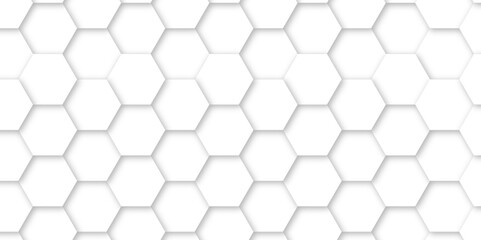 White luxury hexagons abstract background .white hexagon futuristic technology honeycomb pattern vector design .