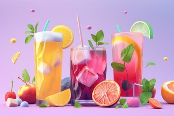 Assorted beverages on a table, perfect for food and drink concepts