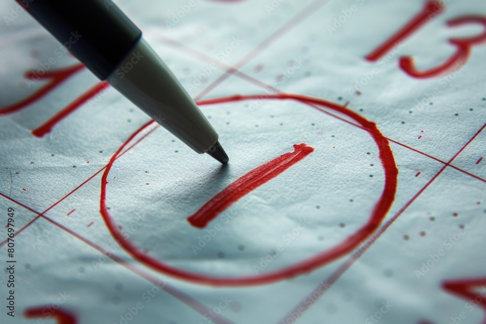 Poster a pen writing on a calendar, useful for scheduling and planning