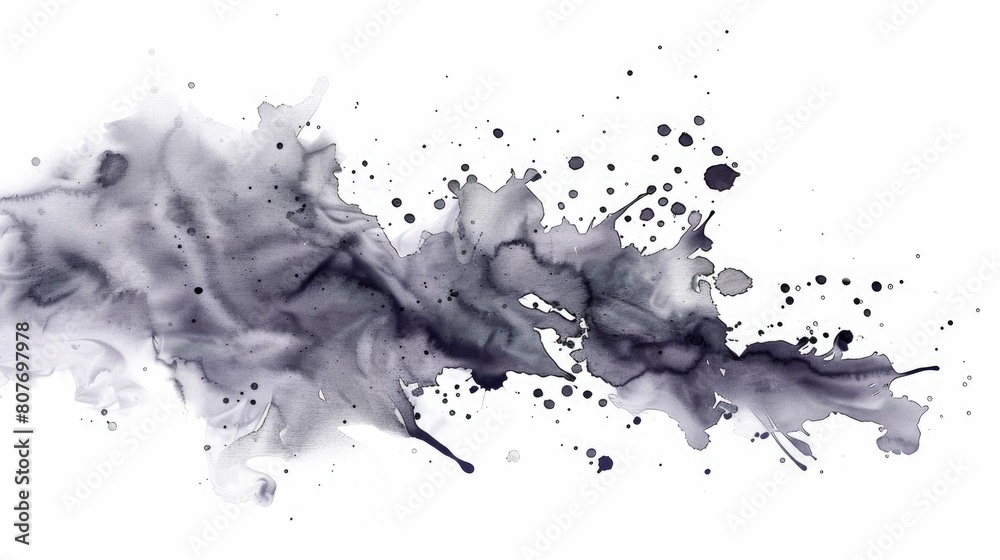 Poster abstract black and white ink splatters. suitable for artistic projects