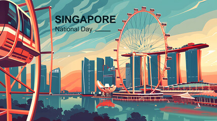 Singapore National Day Background, Generative AI
