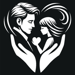 father with child in a heart shaped outline   Fathers day