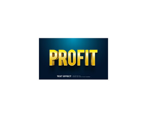 Editable 3d gold profit text effect. Golden fancy font style perfect for logotype, title or heading text.	
