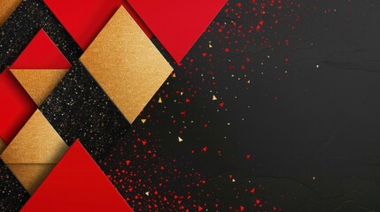 Abstract geometric colorful image illustration red and black concept design background AI Generative
