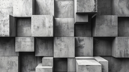 Abstract geometric concrete cubes blocks background