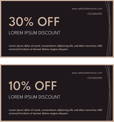 Black discount voucher templates set