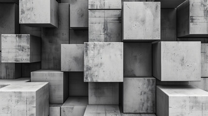 Abstract geometric concrete cubes blocks background
