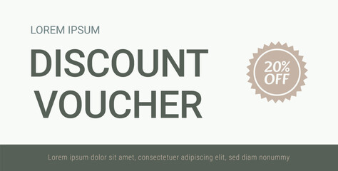 Minimalistic elegant discount voucher template
