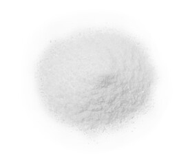 Natural salt isolated on white, top view