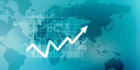 2d illustration Stock market online business concept. business Graph 
