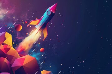 Naklejka premium Creative banner show space of lean startup in cyber color, with copy space