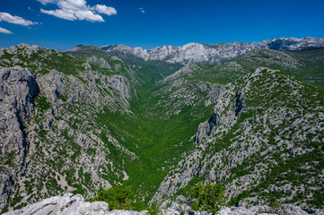 Scenic view of Paklenica National Park in the Velebit Mountains. One of the most popular travel...