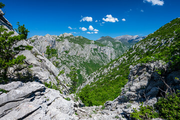 Scenic view of Paklenica National Park in the Velebit Mountains. One of the most popular travel...