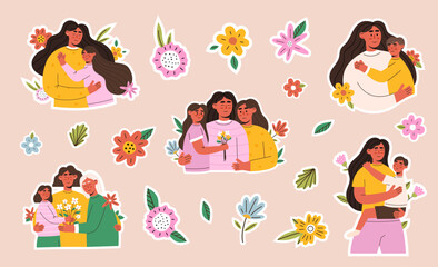Mothers day sticker set