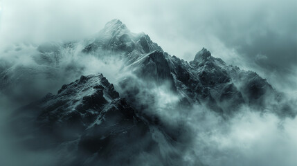 mountains and fog. Carpathians - Powered by Adobe