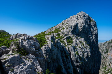 Scenic view on the mount Anica Kuk. Paklenica National Park in the Velebit Mountains. One of the...