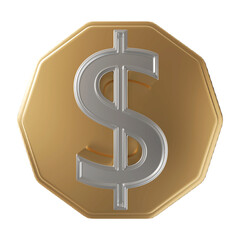 Dollar Symbol Sign 3D Render