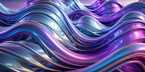 Abstract 3D shiny plastic wave background with simple color texture and light, interesting fluid wavy texture