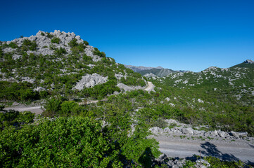 Scenic view of Paklenica National Park in the Velebit Mountains. One of the most popular travel destination in Croatia.