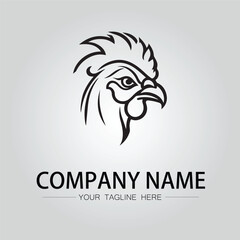 Chicken head symbol for logo company vector image Illustration