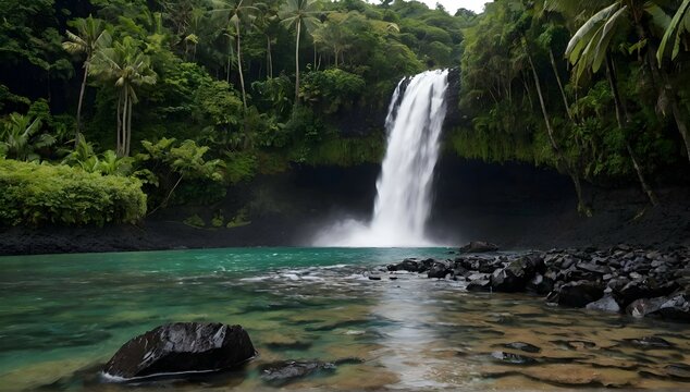Mesmerizing shot of Afu Aau waterfall in Samoa