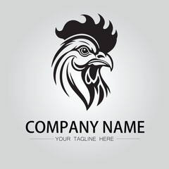 Chicken head symbol for logo company vector image Illustration