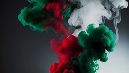 stunning abstract red green white smoke art illustration