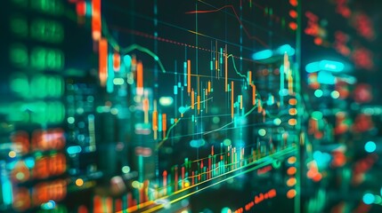 Fototapeta premium Graph of price shifts in the stock market