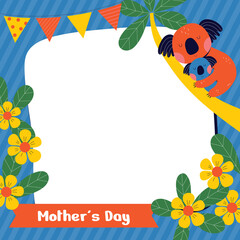 Mothers day frame in hand drawn style