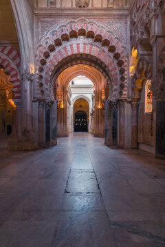 Arched walkway at the Mezquita-Cathedral of Cordoba