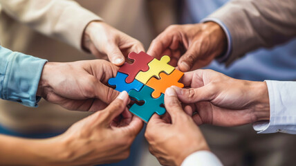 Business Teamwork.  Generated Image.  A digital rendering of an image of business colleagues working together toward a common goal.