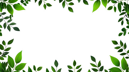 Fototapeta premium background green leaves frame, Ai generate