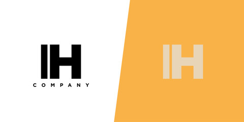 Letter I and H, IH logo design template. Minimal monogram initial based logotype.