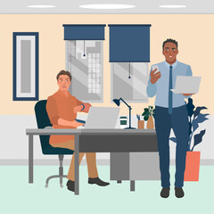 business-men-in-office-arrived-talking-illustration